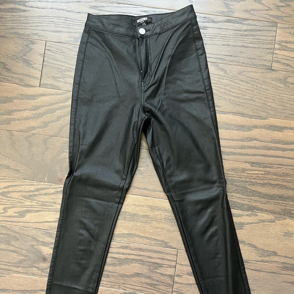 Missguided leather skinny pants